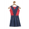 Generic Girl's Denim & Cotton Bow Sleeveless Dungaree (Red) Generic Girl's Denim & Cotton Bow Sleeveless Dungaree (Red)