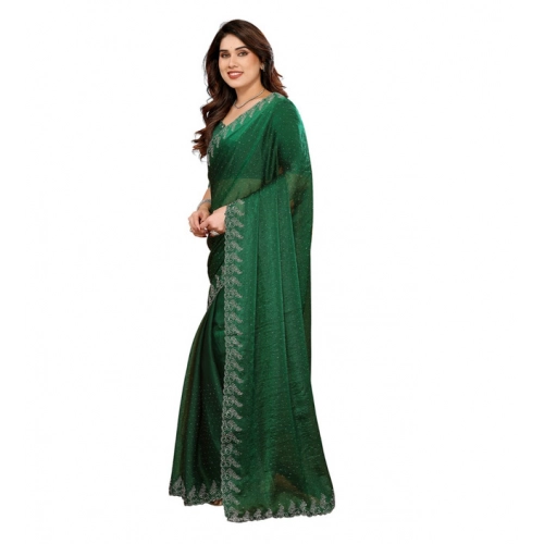 Women's Georgette Printed Saree With Unstitched Blouse 5.5Mtr (Green) Women's Georgette Printed Saree With Unstitched Blouse 5.5Mtr (Green)