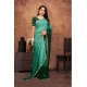 Generic Women's Chiffon Embroidred Saree With Unstitched Blouse 5.5Mtr (Dark Green)