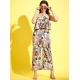 Generic Girl's Polyester Crepe Floral Sleeveless Jumpsuit (Multicolor)