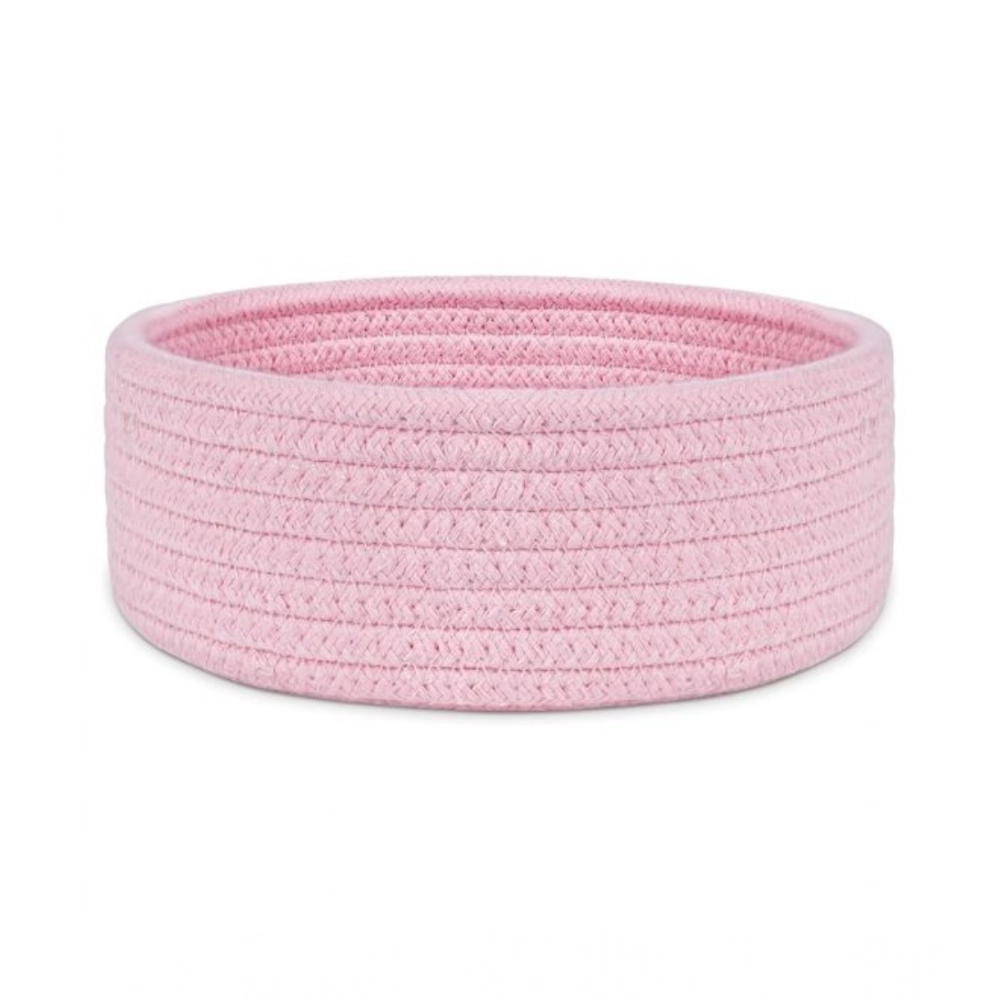 Generic Cotton 8x3 Inch Round 1 Pcs Bedside Organizer With Out Lid (Pink)