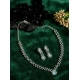 Generic Women's Brass Silver Plated Necklace set (Turquoise)