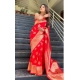 Generic Women's Soft Litchi Silk Jacquard Work Saree With Unstitched Blouse 5.5Mtr (Red) Generic Women's Soft Litchi Silk Jacquard Work Saree With Unstitched Blouse 5.5Mtr (Red)