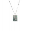 Generic Women's Brass Silver Plated Pendant Set (Turquoise)
