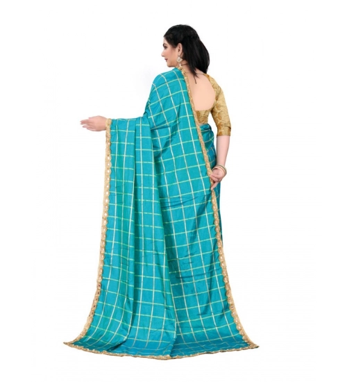 Generic Women's Sana Silk Bandhni Saree With Unstitched Blouse 5.5Mtr (Sky Blue)