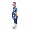 Generic Girl's Denim Tie & Dye Short Sleeve Top (Blue-White) Generic Girl's Denim Tie & Dye Short Sleeve Top (Blue-White)