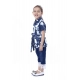 Generic Girl's Denim Tie & Dye Short Sleeve Top (Blue-White) Generic Girl's Denim Tie & Dye Short Sleeve Top (Blue-White)