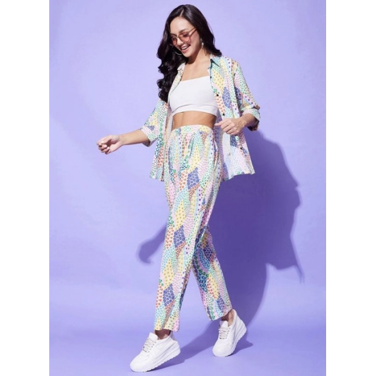 Generic Women's Polyester Floral 3-4th Sleeve Co-Ord Set (Multicolor) Generic Women's Polyester Floral 3-4th Sleeve Co-Ord Set (Multicolor)