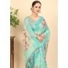 Generic Women's Cotton Silk Floral Printed Saree With Unstitched Blouse 5.5Mtr (Multicolor)