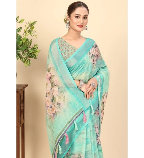 Generic Women's Cotton Silk Floral Printed Saree With Unstitched Blouse 5.5Mtr (Multicolor) Generic Women's Cotton Silk Floral Printed Saree With Unstitched Blouse 5.5Mtr (Multicolor)