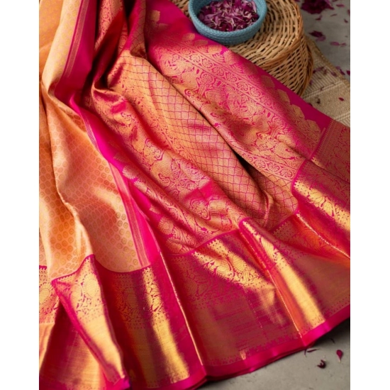 Generic Women's Soft Litchi Silk Jacquard Work Saree With Unstitched Blouse 5.5Mtr (Pink) Generic Women's Soft Litchi Silk Jacquard Work Saree With Unstitched Blouse 5.5Mtr (Pink)