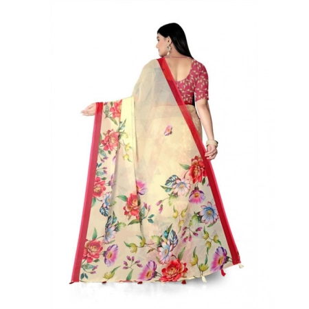 Generic Women's Georgette Floral Printed Saree With Unstitched Blouse 5.5Mtr (Yellow) Generic Women's Georgette Floral Printed Saree With Unstitched Blouse 5.5Mtr (Yellow)