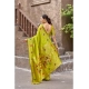Generic Women's Silk Blend Woven Saree With Unstitched Blouse 5.5 Mtr (Lime)