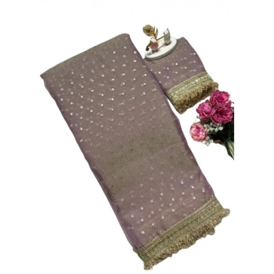 Generic Women's Silk Embellished Saree With Unstitched Blouse 5.5Mtr (Lavender) Generic Women's Silk Embellished Saree With Unstitched Blouse 5.5Mtr (Lavender)