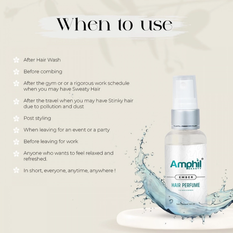 Generic Amphil beauty Ember Unisex Hair perfume 60 ml | Alcohol free | Water based | Paraben Free Generic Amphil beauty Ember Unisex Hair perfume 60 ml | Alcohol free | Water based | Paraben Free