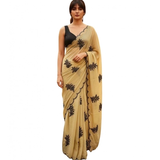 Generic Women's Viscose Silk Embroidered Saree With Unstitched Blouse 5.5Mtr (Beige) Generic Women's Viscose Silk Embroidered Saree With Unstitched Blouse 5.5Mtr (Beige)