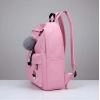 Generic Unisex PU Leather Solid Medium Zipper Backpack (Pink) Generic Unisex PU Leather Solid Medium Zipper Backpack (Pink)