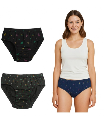 Generic Pack of_3 Women's Cotton Printed Hipster Panty (Multicolor)