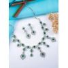 Generic Women's Brass Silver Plated Necklace set (Green) Generic Women's Brass Silver Plated Necklace set (Green)