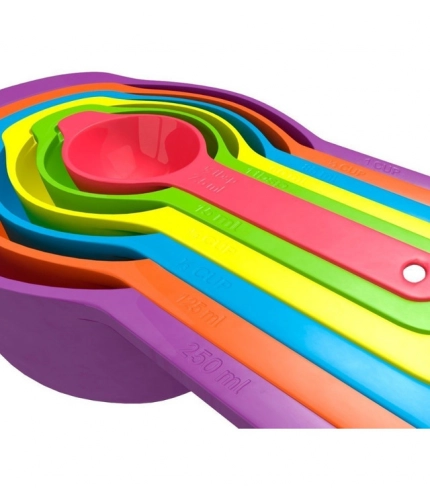 Generic Pack of 4_Colorful Measuring Cup Spoon Set Stackable Kitchen Measuring Cups (Color: Assorted )