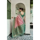 Generic Women's Silk Blend Booti Work Ready to wear Saree With Unstitched Blouse 5.5Mtr (Peach) Generic Women's Silk Blend Booti Work Ready to wear Saree With Unstitched Blouse 5.5Mtr (Peach)