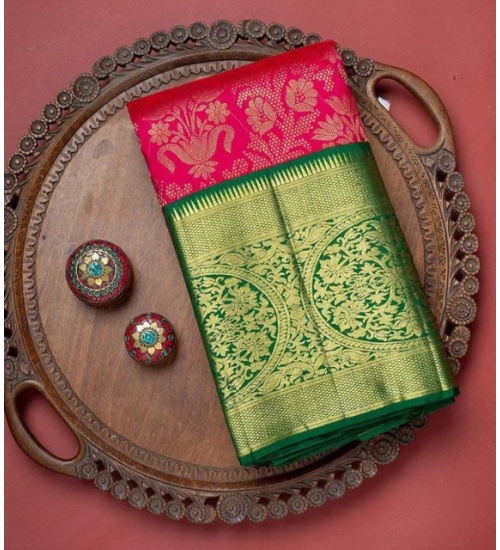 Generic Women's Soft Litchi Silk Jacquard Work Saree With Unstitched Blouse 5.5Mtr (Red) Generic Women's Soft Litchi Silk Jacquard Work Saree With Unstitched Blouse 5.5Mtr (Red)