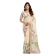 Generic Women's Linen Cotton Printed Ready To Wear Saree With Unstitched Blouse 5.5 Mtr (Light_Beige)