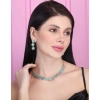 Generic Women's Brass Silver Plated Necklace set (Turquoise)