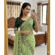 Generic Women's Star Georgette Embroidered Saree With Unstitched Blouse 5.5Mtr (Green)