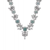 Generic Women's Brass Silver Plated Necklace set (Turquoise)