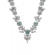 Generic Women's Brass Silver Plated Necklace set (Turquoise)