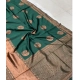 Generic Women's Litchi silk Printed Saree With Unstitched Blouse (Green)
