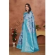 Generic Women's Banarasi Silk Jaquard Woven Saree With Unstitched Blouse 5.5Mtr (Light Blue)