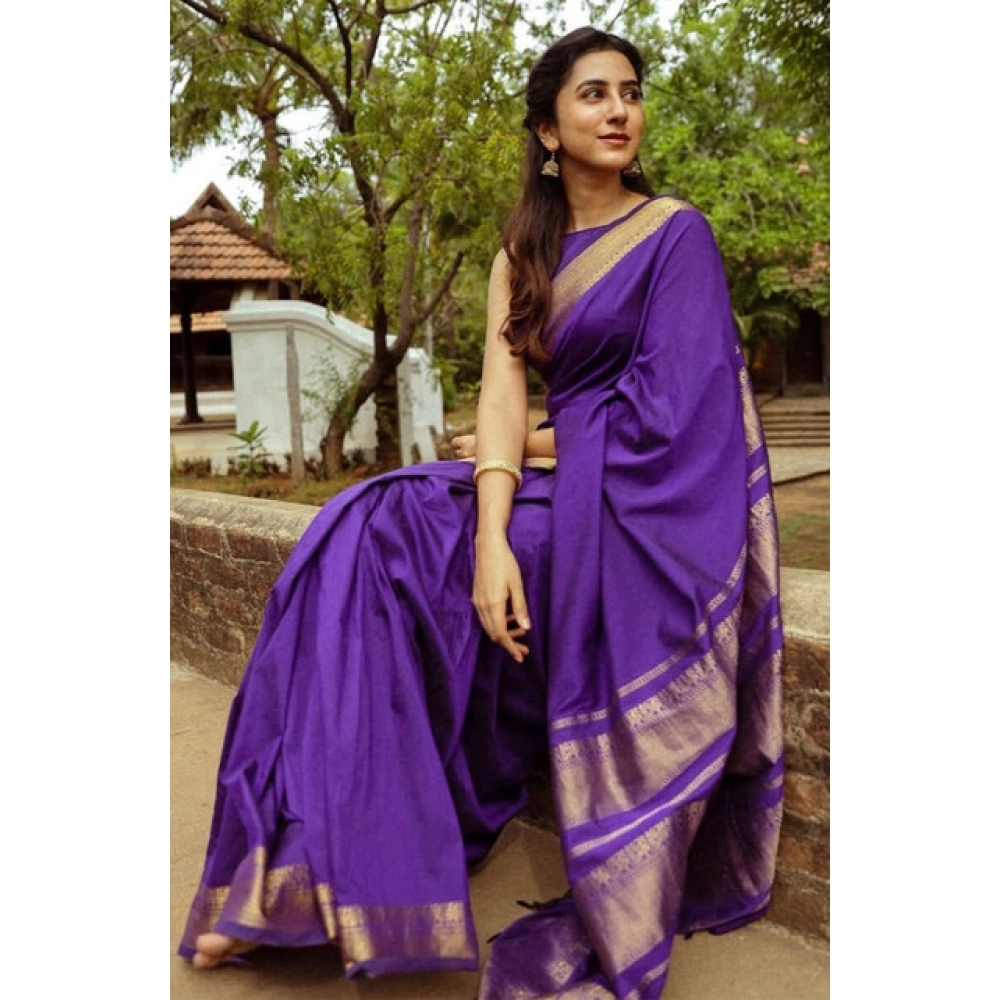 Generic Women's Soft Litchi Silk Jacquard Work Saree With Unstitched Blouse 5.5Mtr (Blue) Generic Women's Soft Litchi Silk Jacquard Work Saree With Unstitched Blouse 5.5Mtr (Blue)