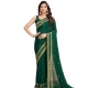 Generic Women's Vichitra Silk Embroidery Work Saree With Unstitched Blouse 5.5Mtr (Green)