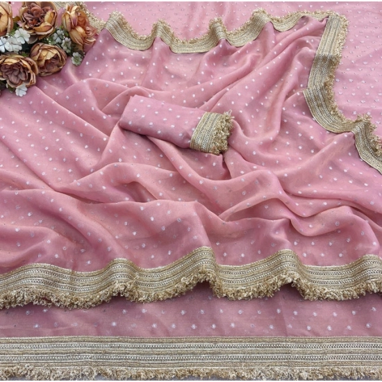 Generic Women's Silk Embellished Saree With Unstitched Blouse 5.5Mtr (Pink) Generic Women's Silk Embellished Saree With Unstitched Blouse 5.5Mtr (Pink)