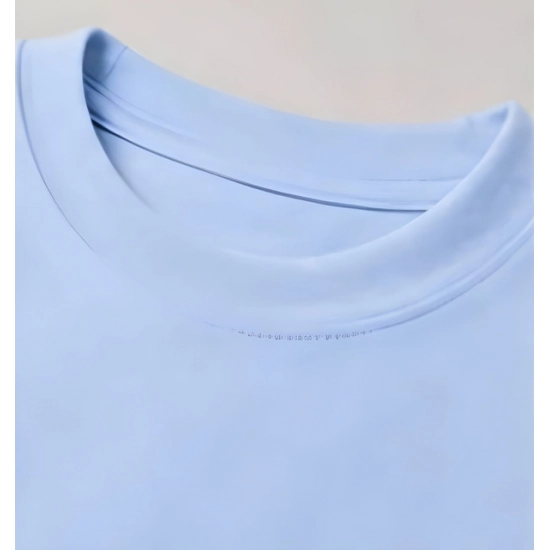 Generic Men's Cotton Blend Printed Oversized Round Neck Half Sleeve T-Shirt (Light Blue) Generic Men's Cotton Blend Printed Oversized Round Neck Half Sleeve T-Shirt (Light Blue)