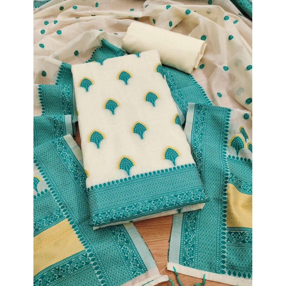 Generic Women's Banarasi Silk Printed Unstitched Salwar Suit Material With Dupatta (Teal, 3Mtrs) Generic Women's Banarasi Silk Printed Unstitched Salwar Suit Material With Dupatta (Teal, 3Mtrs)
