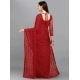 Generic Women's Net Self Design Saree With Unstitched Blouse 5.5Mtr (Maroon) Generic Women's Net Self Design Saree With Unstitched Blouse 5.5Mtr (Maroon)