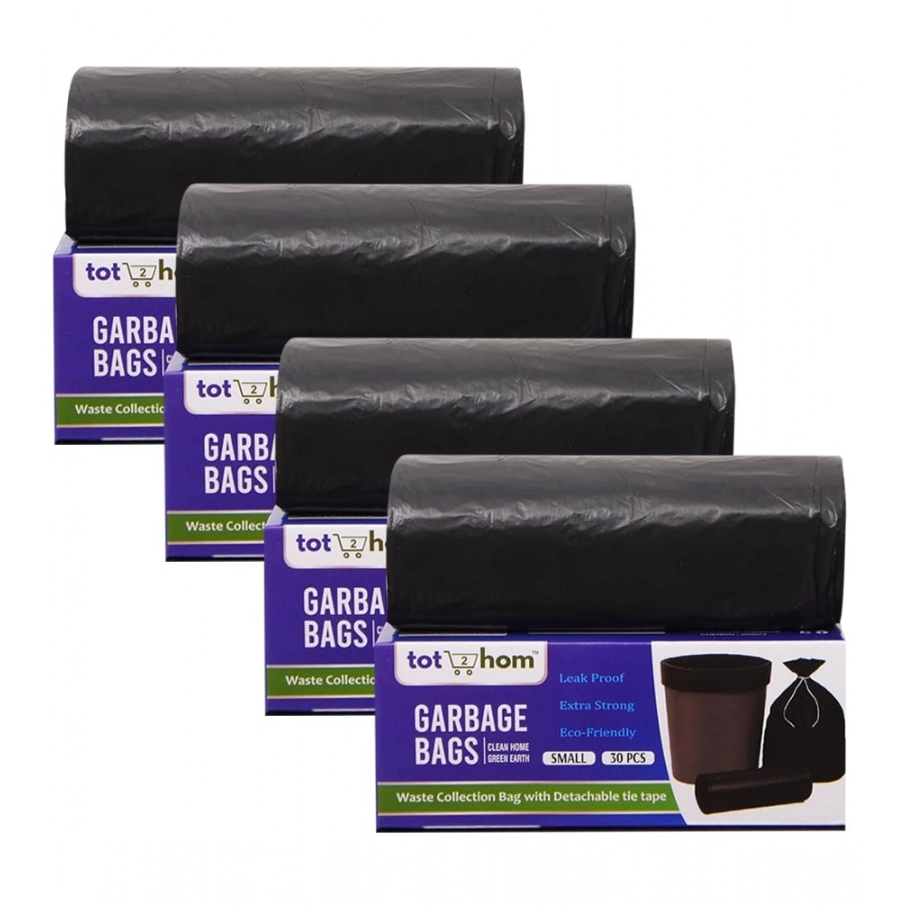 Generic Pack of 4 Recyclable Plastic-Biodegradable 17 x 19 Inches Garbage Bag (Black)
