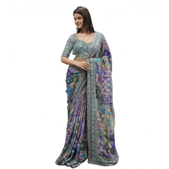 Generic Women's Chiffon Embellished Saree With Unstitched Blouse 5.5Mtr (Multicolor) Generic Women's Chiffon Embellished Saree With Unstitched Blouse 5.5Mtr (Multicolor)