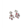 Generic Women's Brass Silver Plated Drop Earrings (Red)