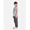 Generic Girl's Cotton Hosiery Printed Night Suit Set (Grey-Red) Generic Girl's Cotton Hosiery Printed Night Suit Set (Grey-Red)