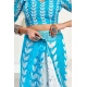 Generic Women's Faux Linen Leaf Print Ready to wear Saree With Unstitched Blouse 5.5Mtr (SkyBlue & White) Generic Women's Faux Linen Leaf Print Ready to wear Saree With Unstitched Blouse 5.5Mtr (SkyBlue & White)