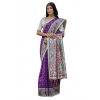 Generic Women's Faux_Tussar Geometric_Print Saree With Unstitched Blouse 5.5Mtr (Purple)