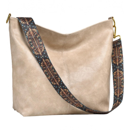 Generic Women's PU Leather Zipper Handbag (Beige) Generic Women's PU Leather Zipper Handbag (Beige)