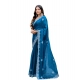 Generic Women's Faux Shimmer Geometric Ready to wear Saree With Unstitched Blouse 5.5Mtr (Blue) Generic Women's Faux Shimmer Geometric Ready to wear Saree With Unstitched Blouse 5.5Mtr (Blue)