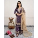 Generic Women's Silk Embroidered 3/4th Sleeve Round Kurti With Palazzo Pant and Dupatta Set (Purple) Generic Women's Silk Embroidered 3/4th Sleeve Round Kurti With Palazzo Pant and Dupatta Set (Purple)