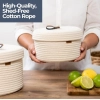 Generic Cotton 2 Pcs Set Roti Box Storage Basket With Lid (White)