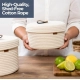 Generic Cotton 2 Pcs Set Roti Box Storage Basket With Lid (White) Generic Cotton 2 Pcs Set Roti Box Storage Basket With Lid (White)